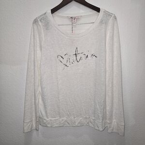 NWT Victoria's Secret White Pajama Lounge Top, Women's  Size M